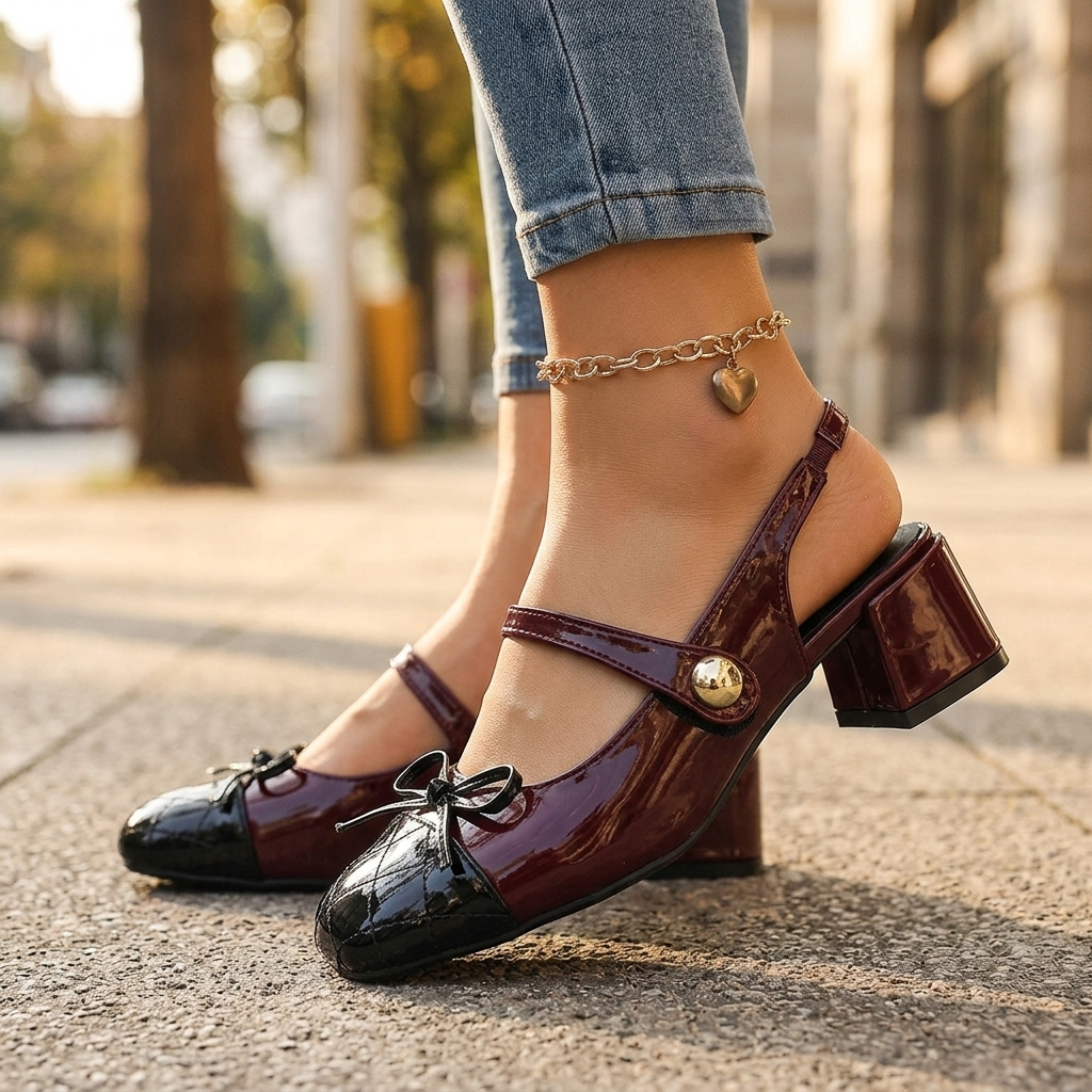 Adeline Bow Slingback Heels