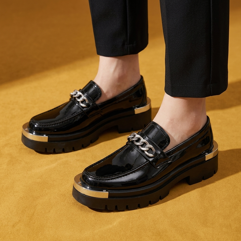 Kingsley Chain-Trim Platform Loafer