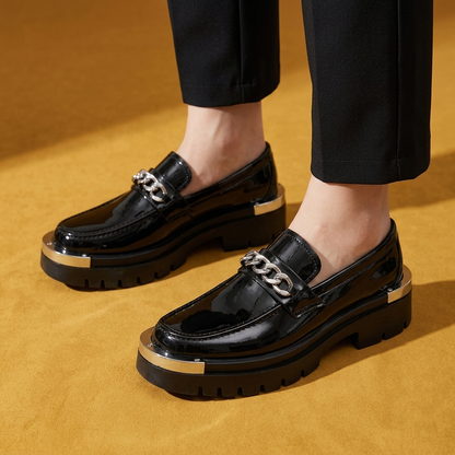 Kingsley Chain-Trim Platform Loafer