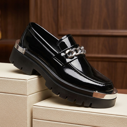 Kingsley Chain-Trim Platform Loafer