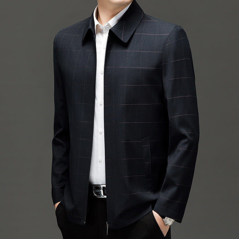 Architectural Check Collar Jacket