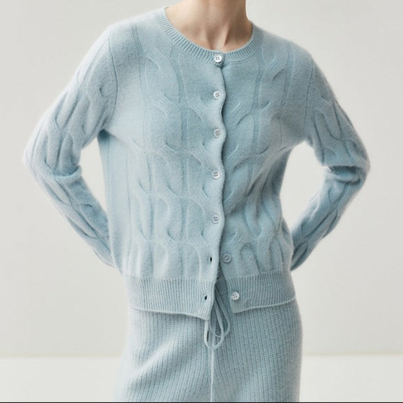 Marina Textured Cashmere Cardigan