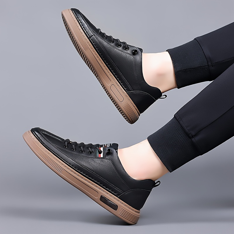 Tumbled Leather Stripe-Tab Sneakers