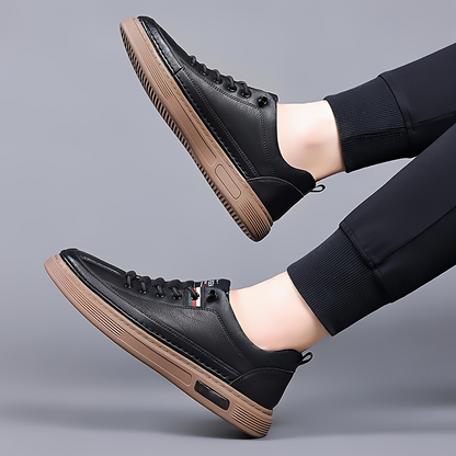 Tumbled Leather Stripe-Tab Sneakers