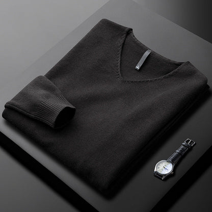 Knit V-Neck in Italian Cashmere Blend