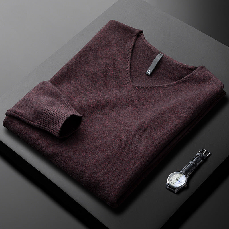 Knit V-Neck in Italian Cashmere Blend