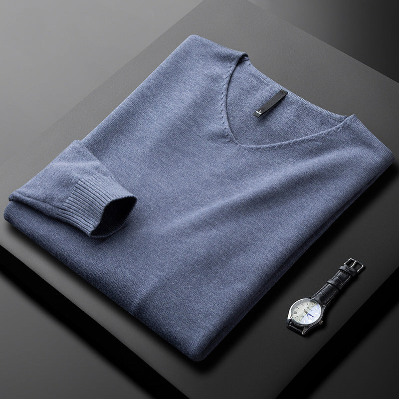 Knit V-Neck in Italian Cashmere Blend