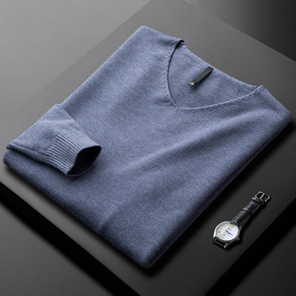 Knit V-Neck in Italian Cashmere Blend