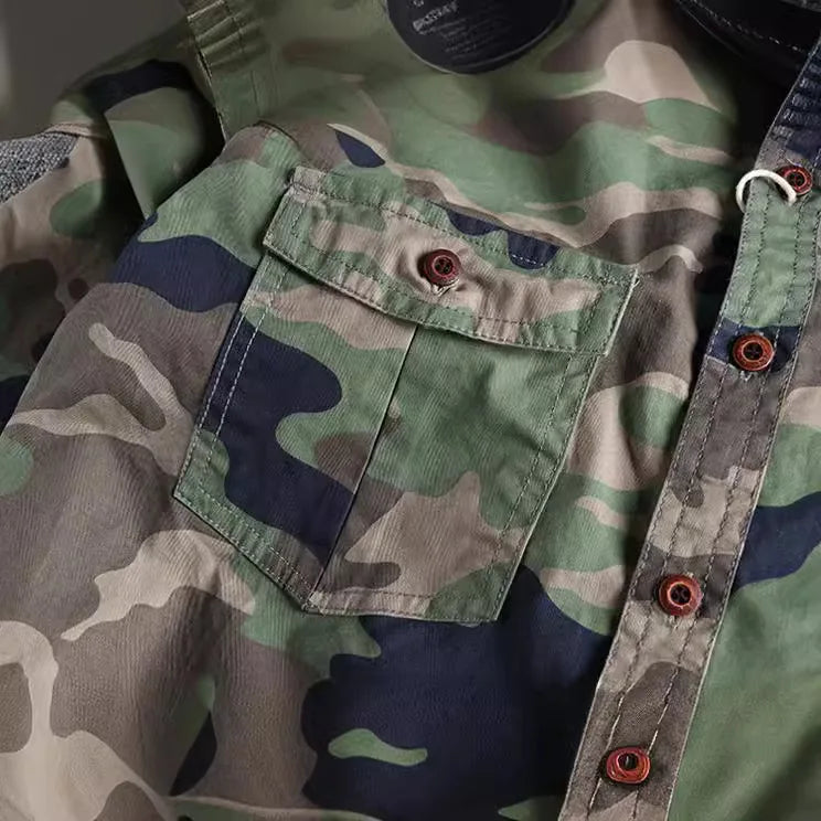 Woodland Camouflage Button-Front Jacket