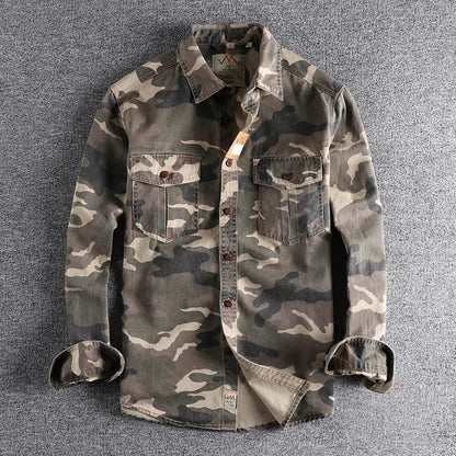 Woodland Camouflage Button-Front Jacket