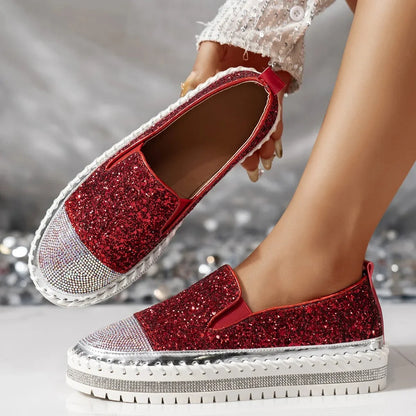 Ruby Sequin Crystal-Sole Statement Sneaker