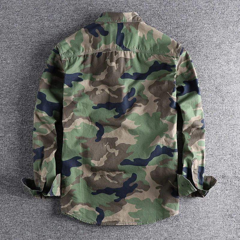 Woodland Camouflage Button-Front Jacket