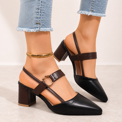 Adalyn Block-Heel Point-Toe Pumps