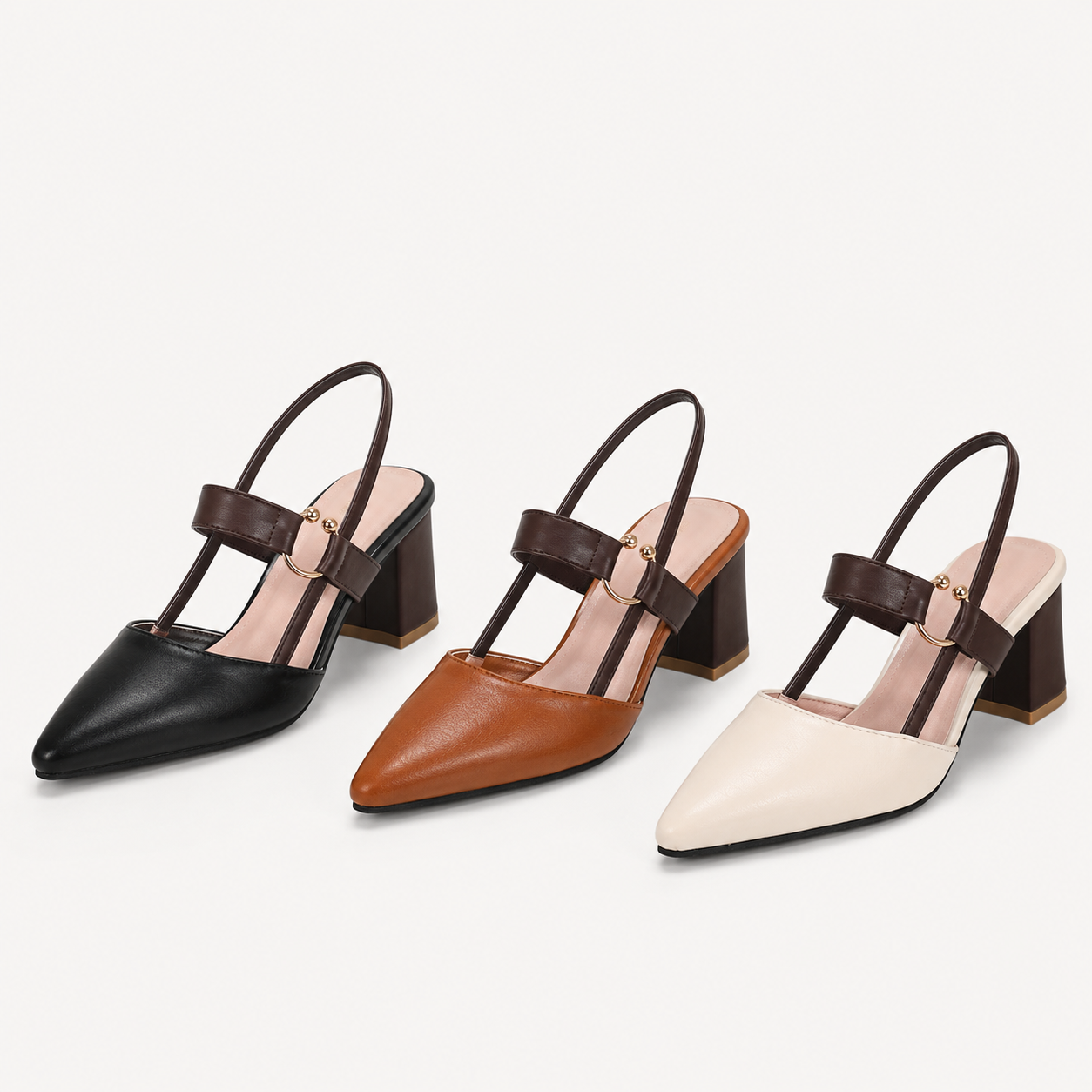 Adalyn Block-Heel Point-Toe Pumps