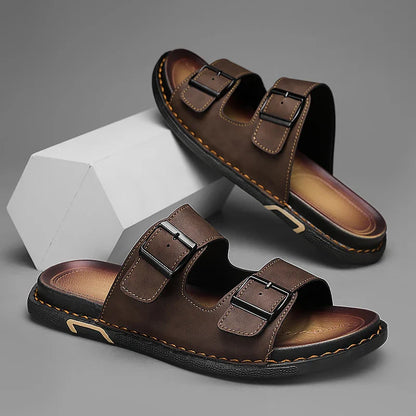 Saddle-Stitch Dual-Buckle Slide