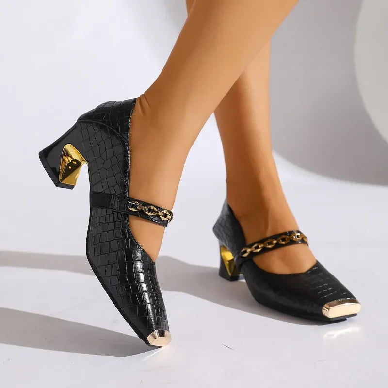 Mary Jane Architectural Block Heel