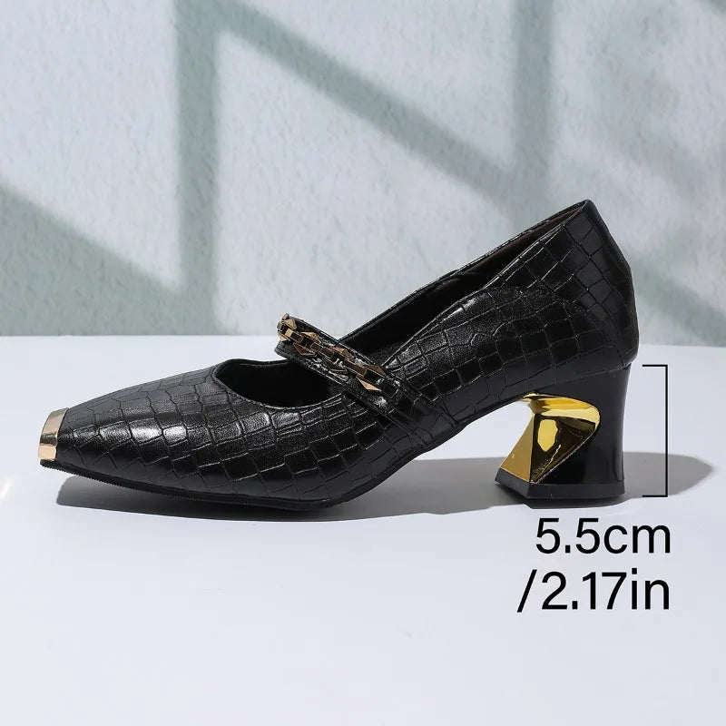 Mary Jane Architectural Block Heel