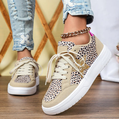 Maison Leopard Gold-Star Low-Top