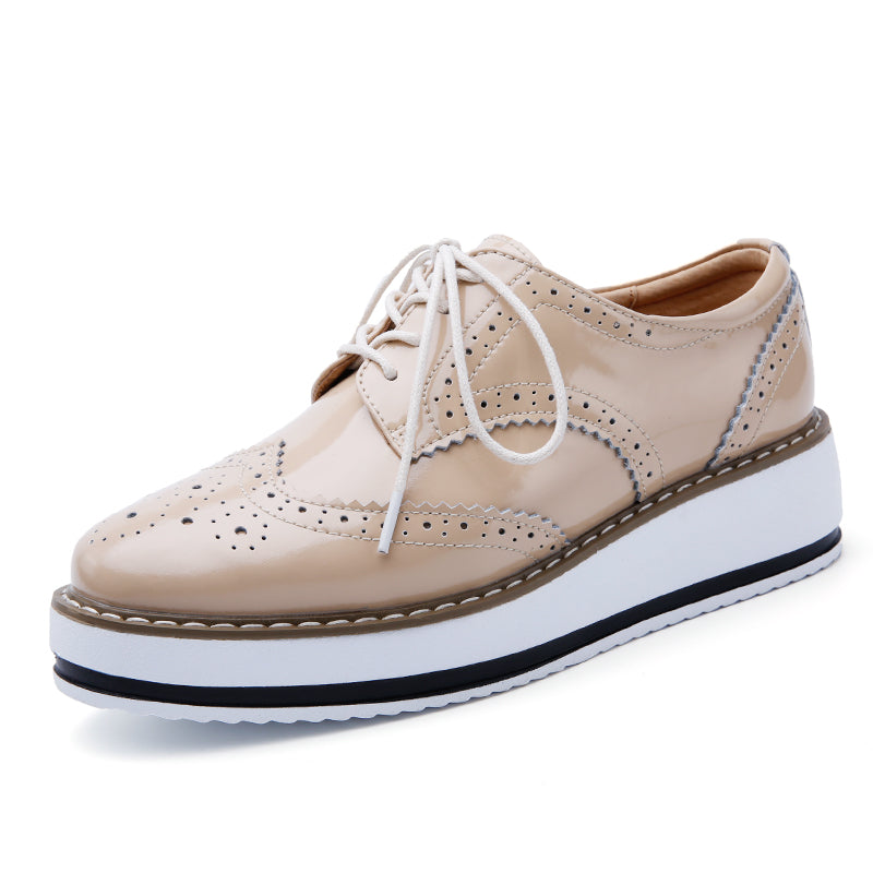 Platform Wingtip Oxford Shoes