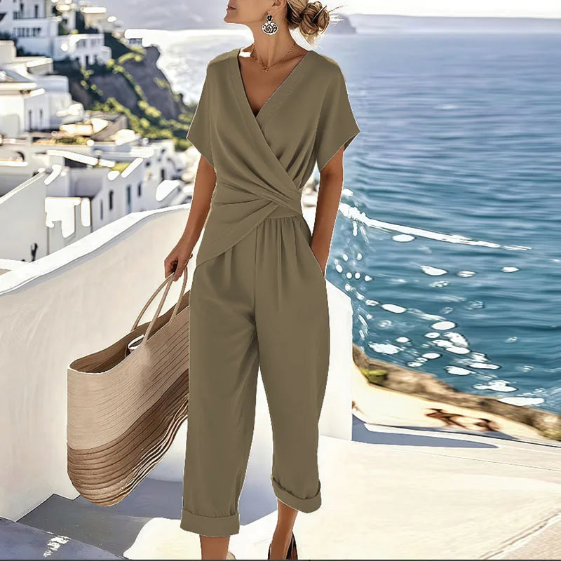 Santorini Wrap-Front Jumpsuit