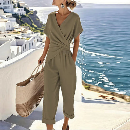 Santorini Wrap-Front Jumpsuit
