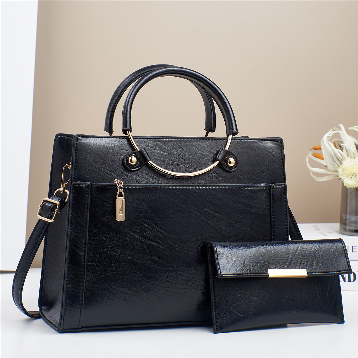 Structured Tote & Wallet Set