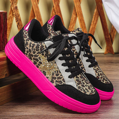 Maison Leopard Gold-Star Low-Top