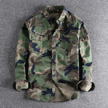 Woodland Camouflage Button-Front Jacket