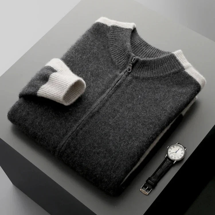 Wynter Striped-Sleeve Cashmere Jacket