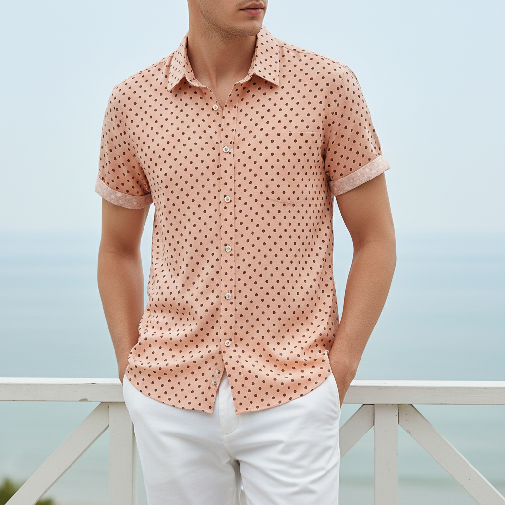 Short-Sleeve Polka Dot Shirt