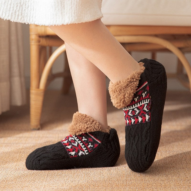 Fair Isle Fleece Slipper Sock