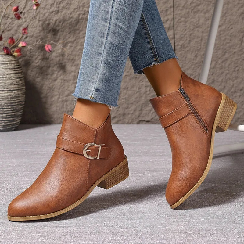 Greenwich Stacked-Heel Ankle Boot
