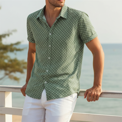 Short-Sleeve Polka Dot Shirt