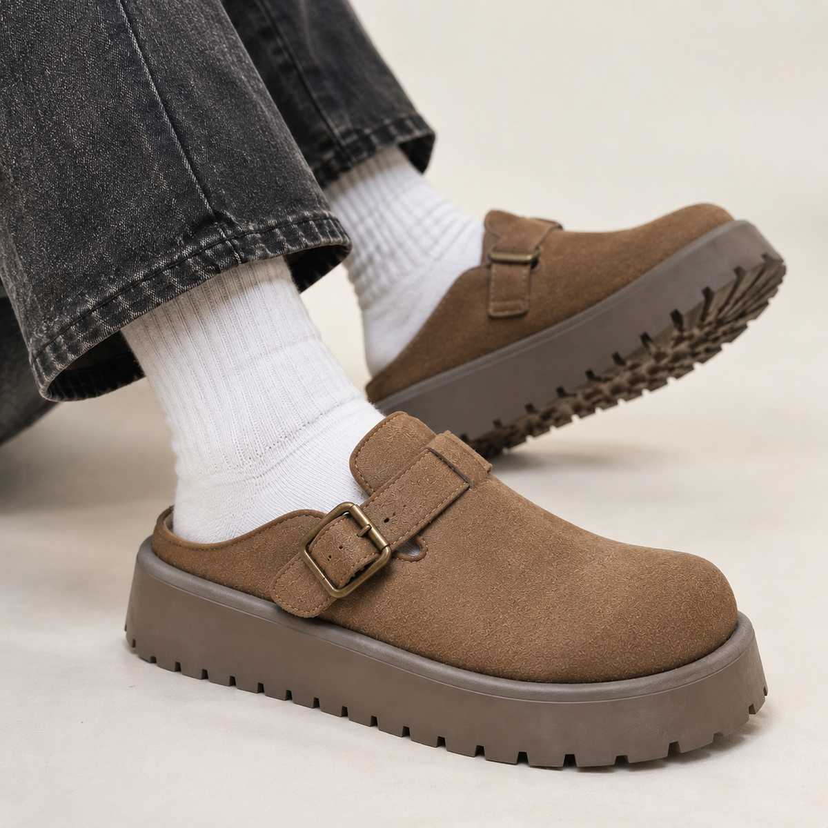 Rivoli Platform Suede Mule