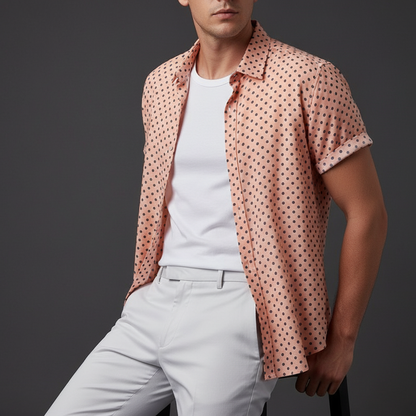 Short-Sleeve Polka Dot Shirt