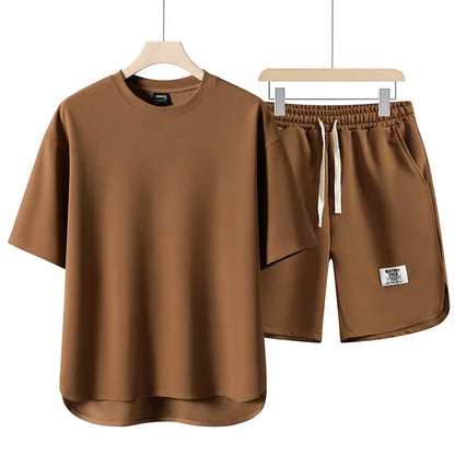 Tonal Noir Oversized Tee & Short Set
