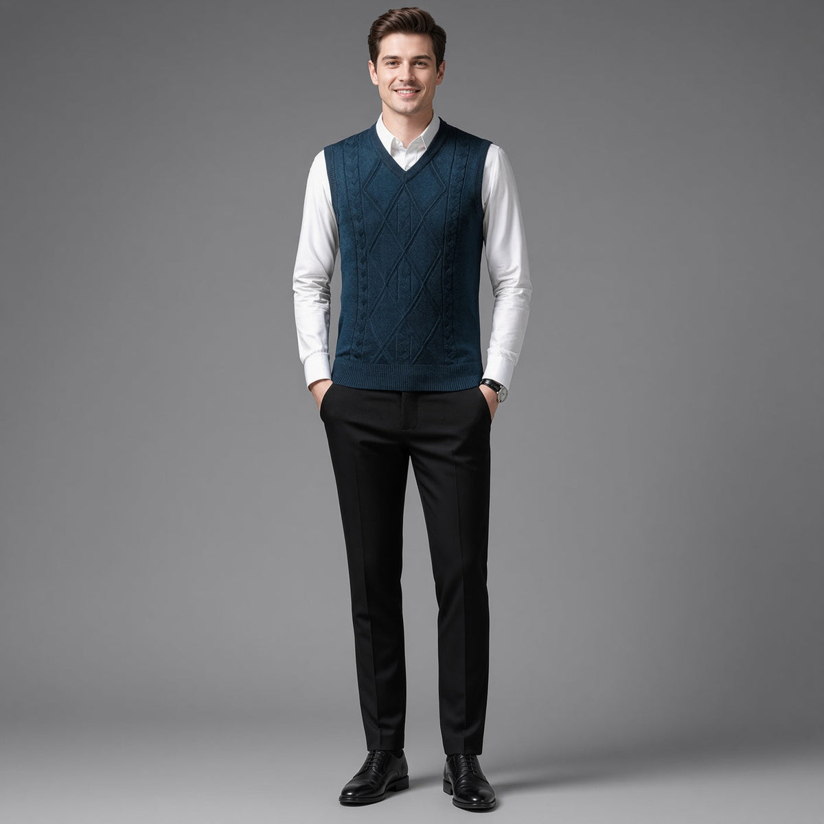 Prussian Argyle Vest