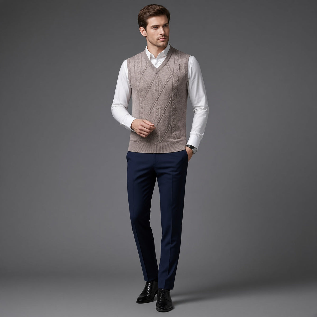 Prussian Argyle Vest