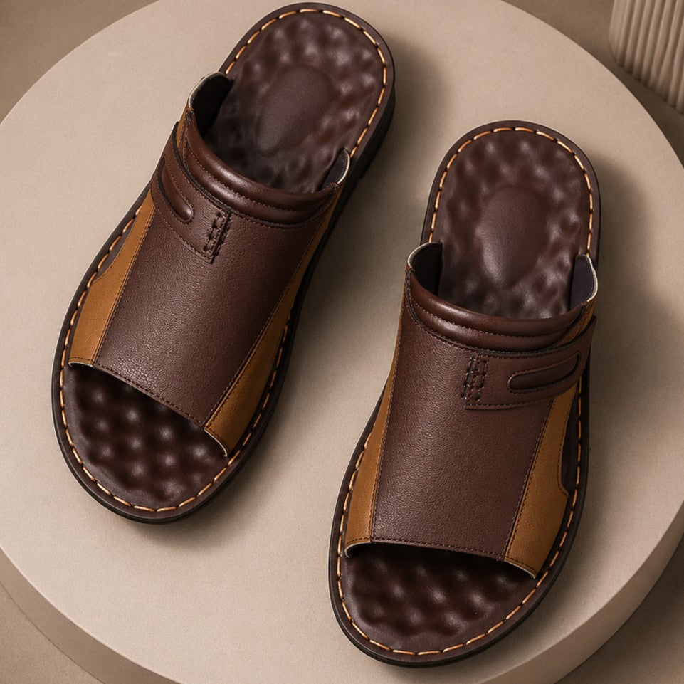 Palazzo Leather Slides