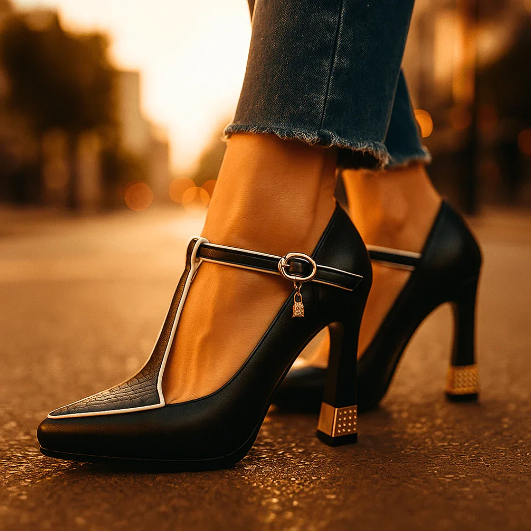 Duchess Emblem Platform Heel