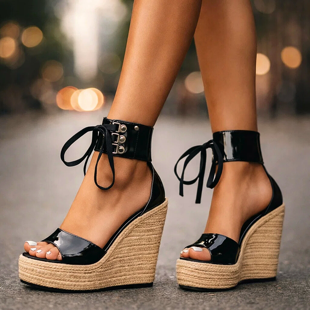 Côte d'Azur Lace-Up Wedge