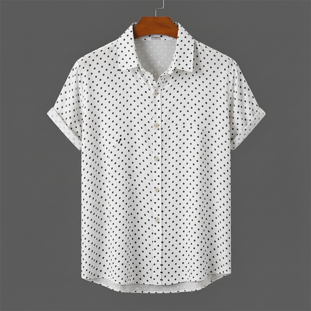 Short-Sleeve Polka Dot Shirt