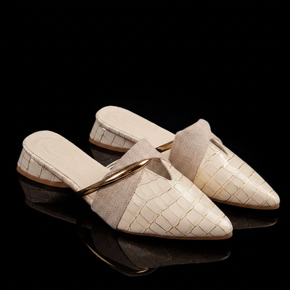 Marchetti Croc-Embossed Mules