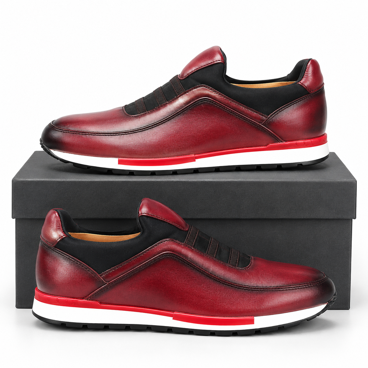 Oxblood Drift Laceless Leather Racer