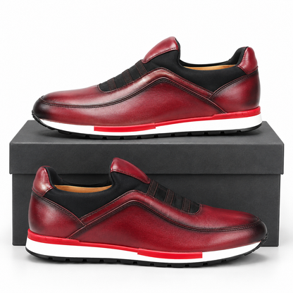 Oxblood Drift Laceless Leather Racer