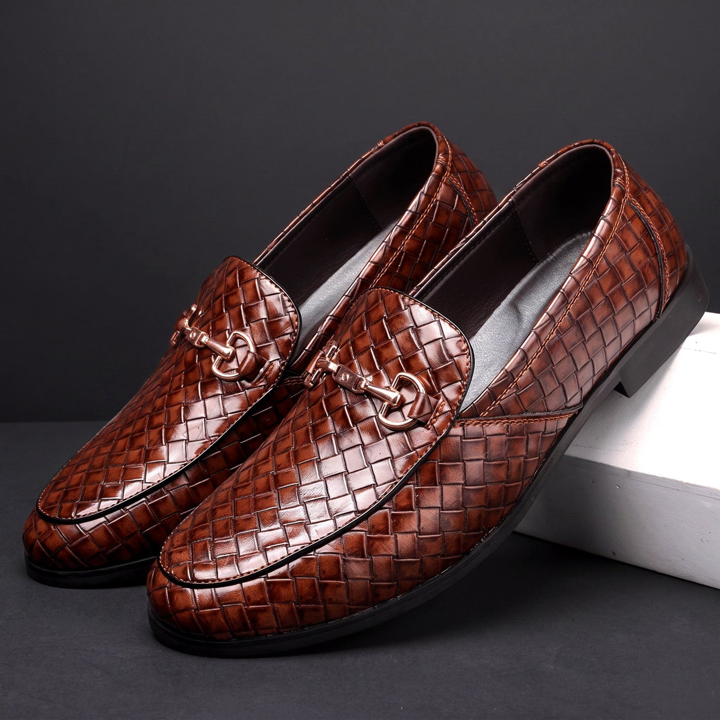 Firenze Woven Horsebit Loafers