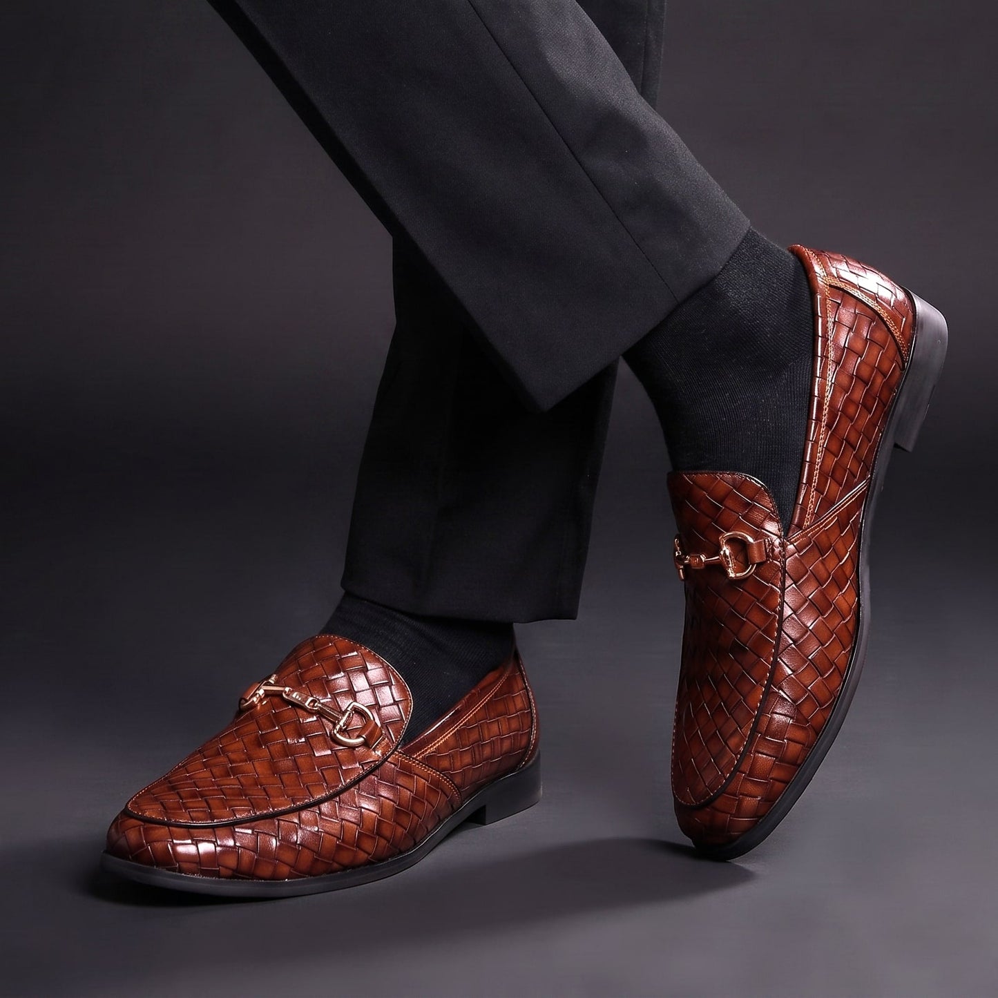 Firenze Woven Horsebit Loafers