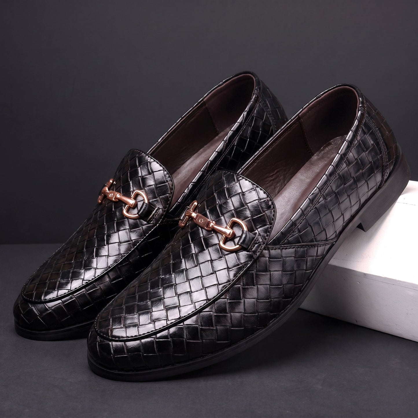 Firenze Woven Horsebit Loafers