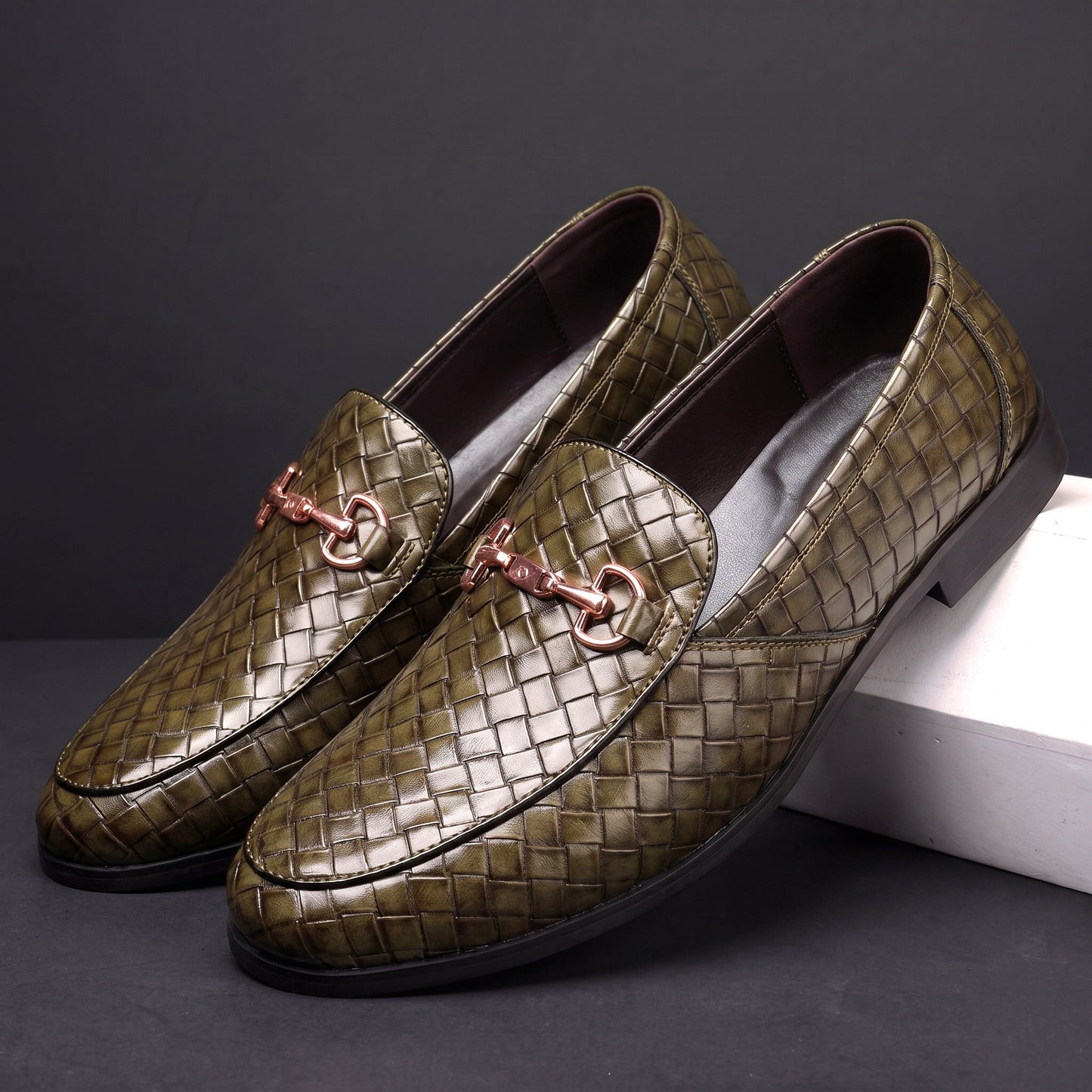 Firenze Woven Horsebit Loafers