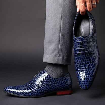 Draco Croc-Embossed Oxfords